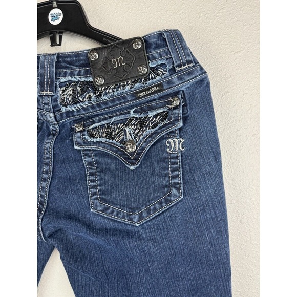 Miss Me Women's 29 Easy Boot Dark Wash Blue Denim Jeans Rhinestone JE5639E2L - Picture 6 of 11